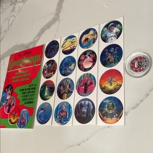 Goosebumps Holiday Collectors Glow Caps Book Holographic Curly Santa Slammer